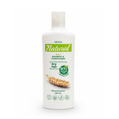 Shampooing et revitalisant, cheveux secs, 400ml – Natural