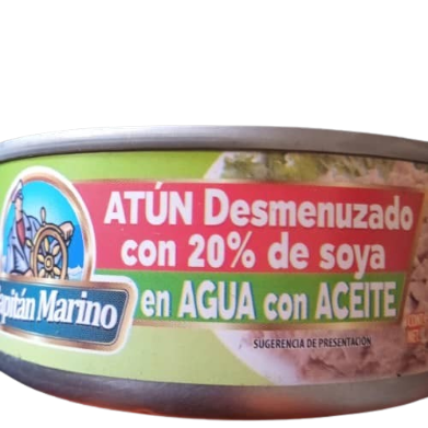 Thon émietté 20% soya dans eau et huile